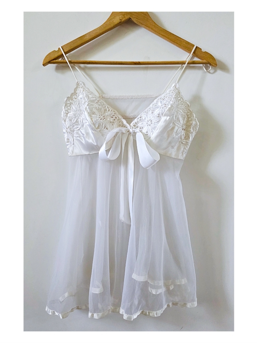 🤍✨Vintage White Sheer Lace Babydoll Top 🤍✨